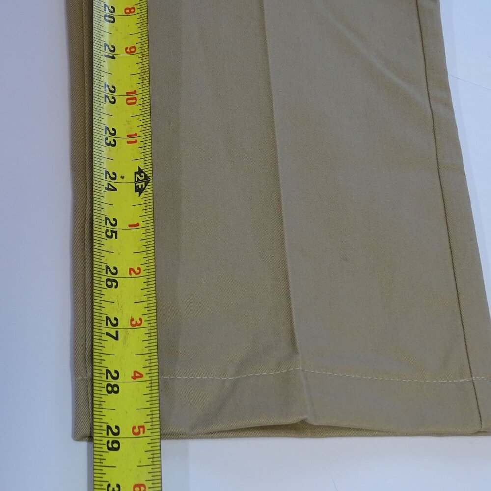Lands End Men Khaki Flat Front Traditional Fit Chino Pants Size 34 Uniform Work - Picture 13 of 15